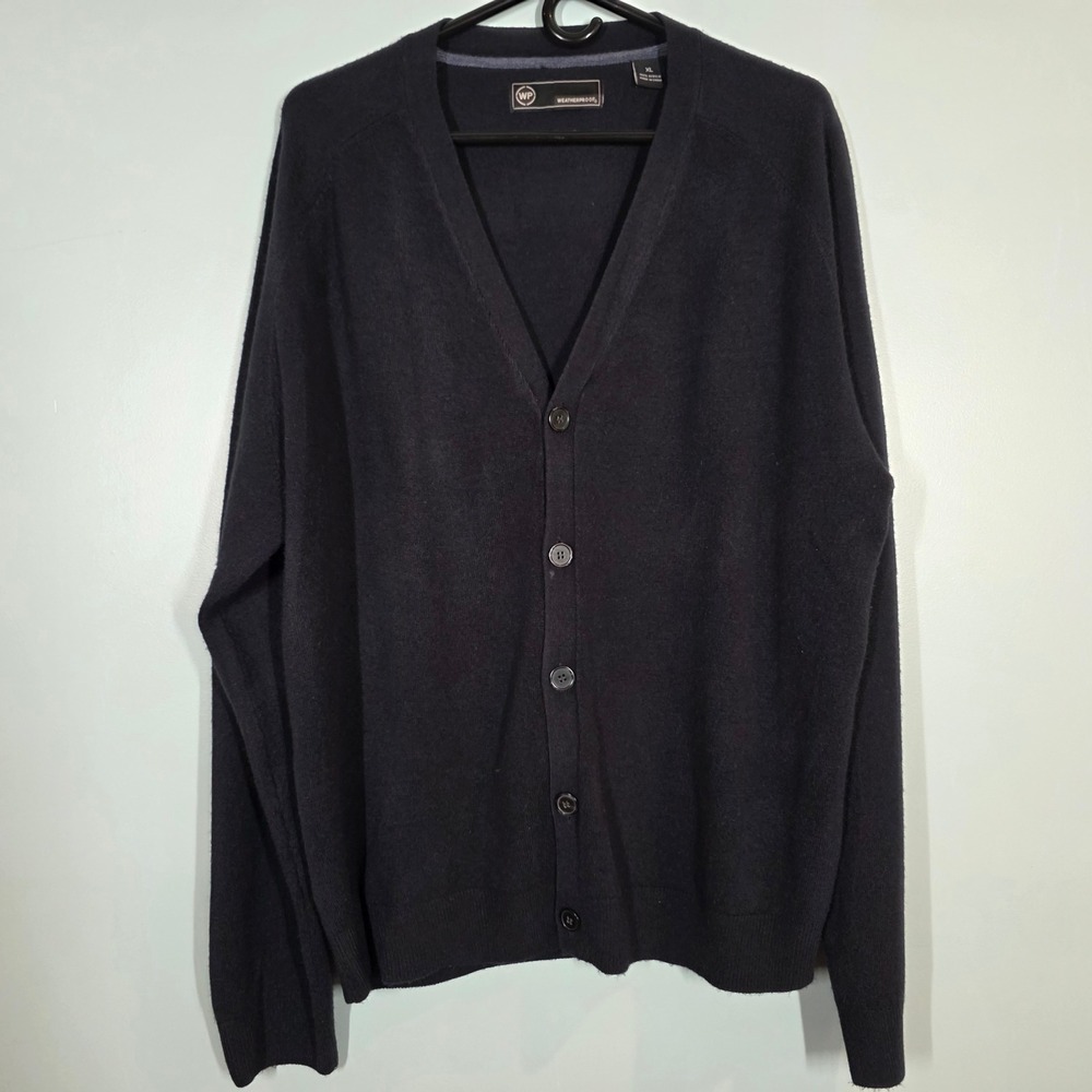 Weatherproof Mens XL Navy Blue V-Neck Button Front Cardigan Sweater F54174ME
